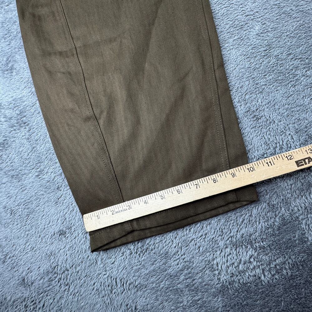 Zara Linen Cotton Blend Barrel Pants Herringbone Womens L High Waist 32x29 - Picture 6 of 10